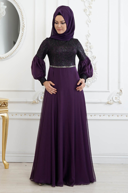 Violet Foncé - Nayla Collection - Robes de Soirée 8241MU