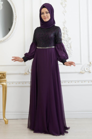 Violet Foncé - Nayla Collection - Robes de Soirée 8241MU - Thumbnail