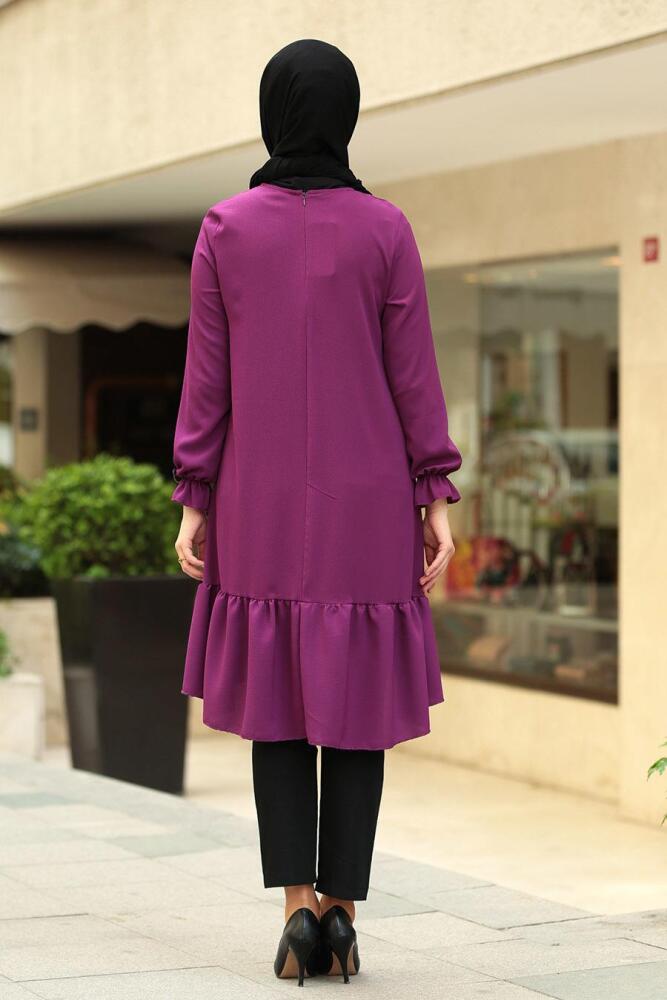 Violet Foncé- Nayla Collection - Tunique Hijab 22230MU - 2