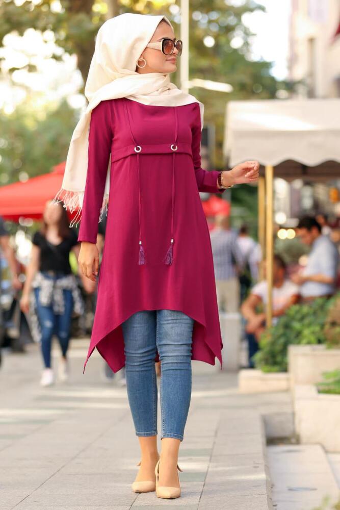 Violet Foncé - Nayla Collection - Tunique Hijab 22250MU - 1