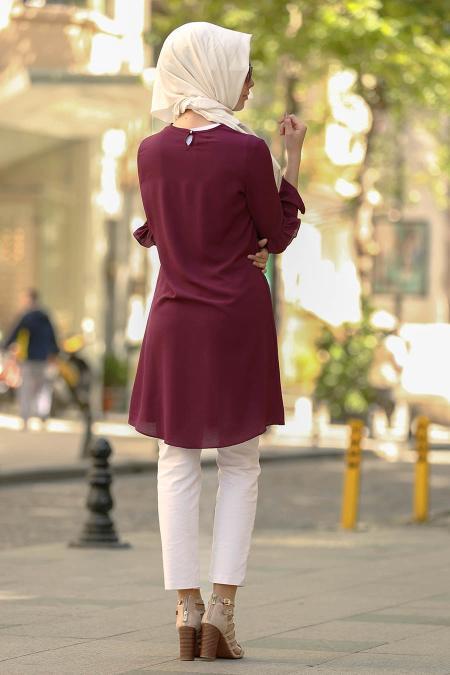 Violet Foncé- Nayla Collection - Tunique Hijab 30110MU - 2