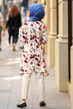 Violet Foncé - Nayla Collection Tunique Hijab 30613MU - 2
