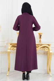 Violet Foncé - Nayla Collection - Tunique Hijab 51181MU - Thumbnail