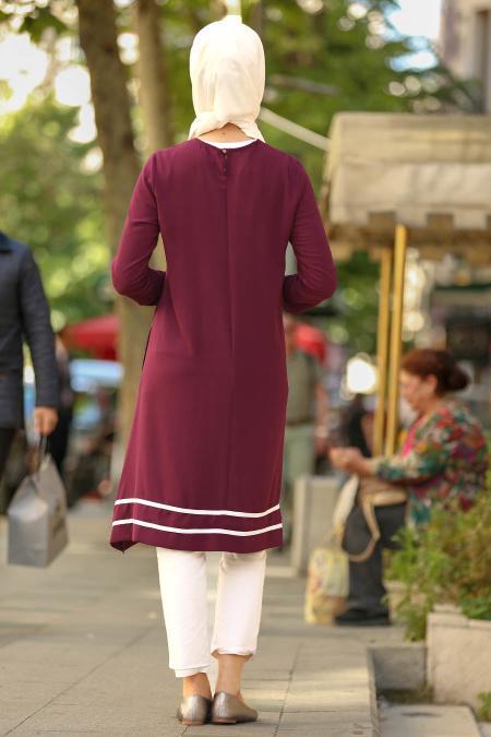 Violet Foncé- Nayla Collection - Tunique Hijab 53610MU - 2