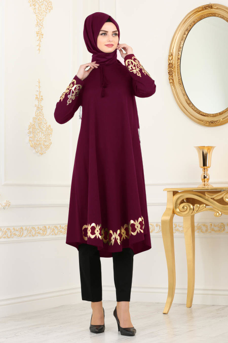 Violet Foncé - Nayla Collection - Tunique Hijab 79521MU