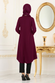 Violet Foncé - Nayla Collection - Tunique Hijab 79521MU - Thumbnail