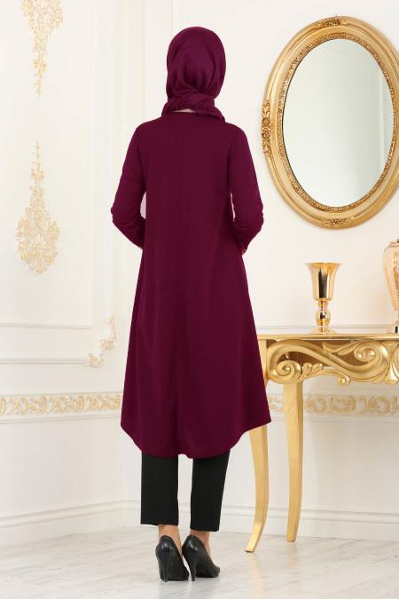 Violet Foncé - Nayla Collection - Tunique Hijab 79521MU - 2