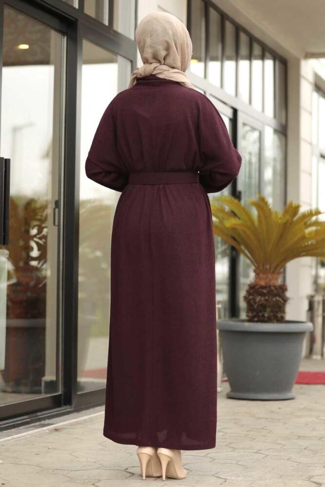 Violet Foncé - Neva Style - Robe Hijab - 12015MU - 3