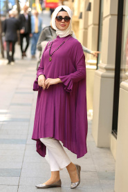 Violet Foncé- Neva Style - Tunique Hijab 6190MU - Thumbnail