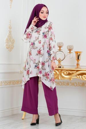 Violet Foncé - New Kenza - Double Ensemble 5122MU - 1