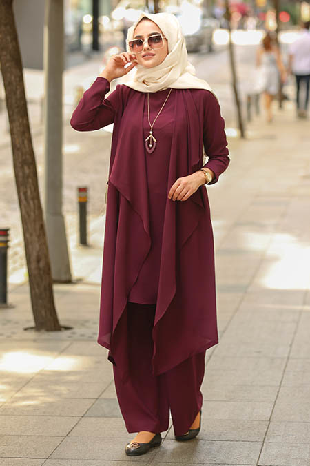 Violet Foncé- New Kenza - Robe Hijab 51131MU