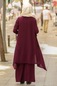 Violet Foncé- New Kenza - Robe Hijab 51131MU - Thumbnail