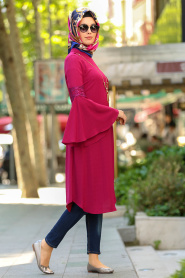 Violet Foncé - New Kenza - Tunique Hijab 2048MU - Thumbnail