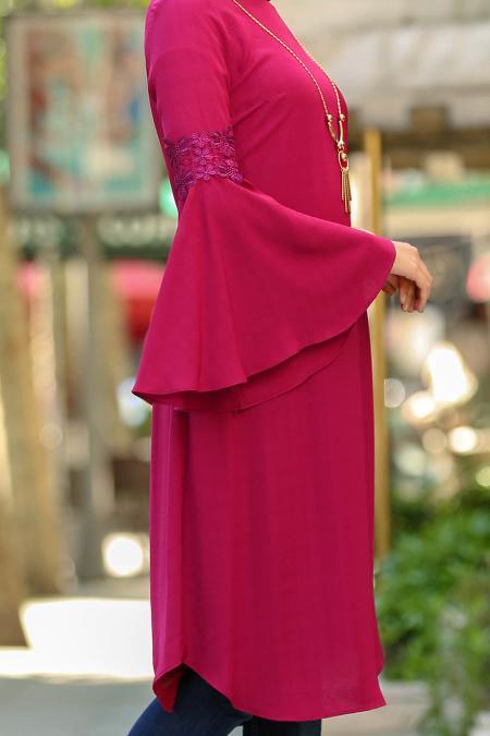 Violet Foncé - New Kenza - Tunique Hijab 2048MU - 3