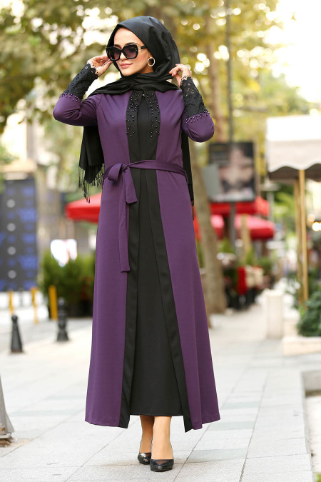 Violet - Nayla Collection - Abaya Décontracté 100357MOR