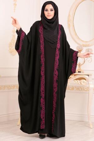 Violet- Nayla Collection - Abaya Turque Hijab 9595MOR - 1