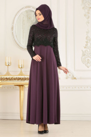 Violet - Nayla Collection - Robe Hijab 12012MOR - Thumbnail