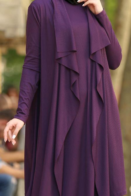 Violet- Nayla Collection - Robe Hijab 2354MOR - 2