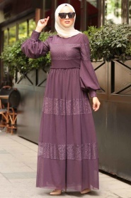 Violet - Nayla Collection - Robe Hijab - 3874MOR - Thumbnail