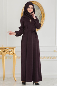 Violet - Nayla Collection - Robe Hijab 3893MOR - Thumbnail