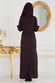 Violet - Nayla Collection - Robe Hijab 3893MOR - Thumbnail