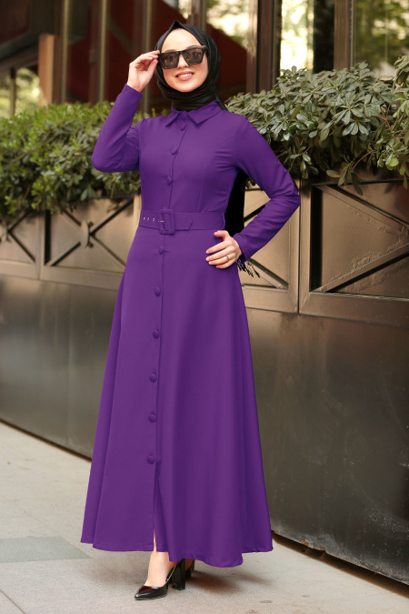 Violet - Nayla Collection Robe Hijab 5124MOR