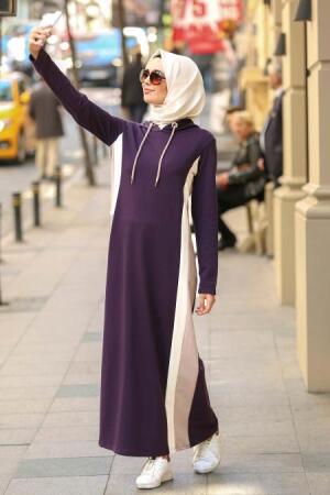 Violet - Nayla Collection -Robe Hijab 80050MOR - 1
