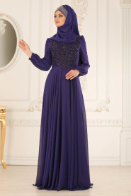 Violet - Nayla Collection - Robes de Soirée 3839MOR - Thumbnail