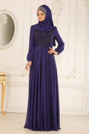 Violet - Nayla Collection - Robes de Soirée 3839MOR - Thumbnail