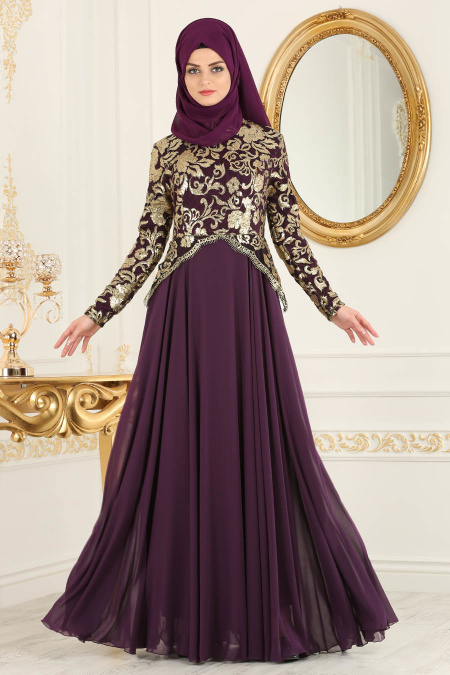 Violet - Nayla Collection -Robes de Soirée 7603MOR