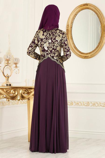 Violet - Nayla Collection -Robes de Soirée 7603MOR - 2
