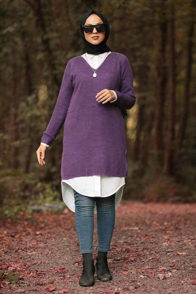 Violet - Nayla Collection - Tunique Tricot Hijab 20221MOR - 1