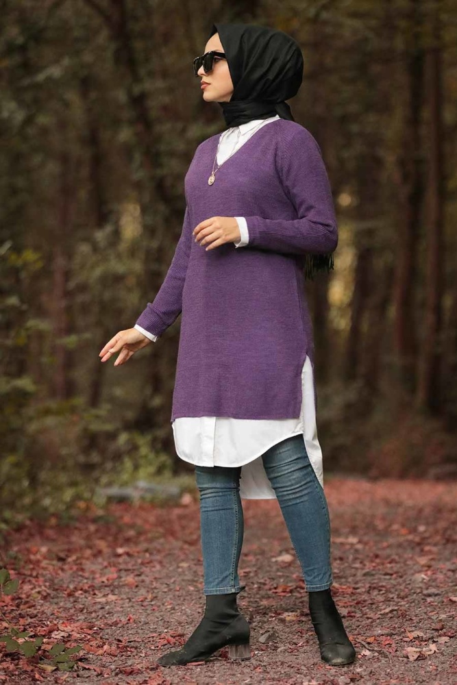 Violet - Nayla Collection - Tunique Tricot Hijab 20221MOR - 2