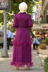 Violet - New Kenza Robe Hijab 3168MOR - Thumbnail
