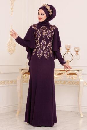 Violet - Tesettürlü Abiye Elbise- Robe de Soirée 81201MOR - 1