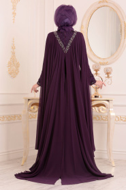 Violet - Tesettürlü Abiye Elbise - Robe de Soirée Hijab 18440MOR - Thumbnail
