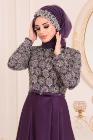 Violet - Tesettürlü Abiye Elbise - Robe de Soirée Hijab 1937MOR - Thumbnail