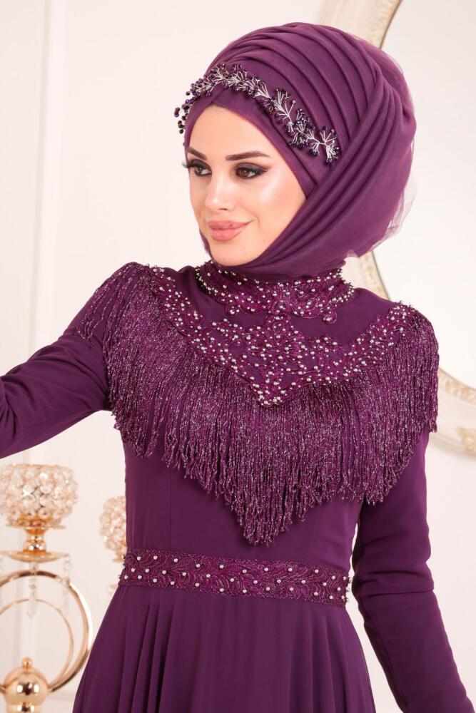Violet - Tesettürlü Abiye Elbise - Robe de Soirée Hijab - 20901MOR - 2