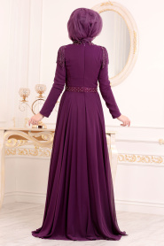 Violet - Tesettürlü Abiye Elbise - Robe de Soirée Hijab - 20901MOR - Thumbnail
