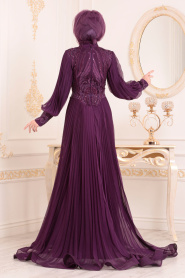 Violet - Tesettürlü Abiye Elbise - Robe de Soirée Hijab 2948MOR - Thumbnail