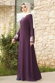 Violet - Tesettürlü Abiye Elbise - Robe de Soirée Hijab - 38960MOR - Thumbnail
