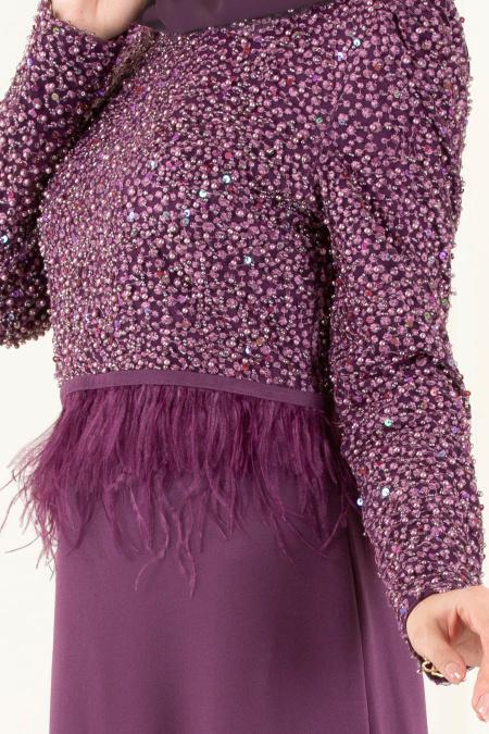 Violet - Tesettürlü Abiye Elbise - Robes de Soirée 36362MOR - 3