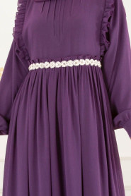 Violet - Tesettürlü Abiye Elbise - Robes de Soirée 3742MOR - Thumbnail