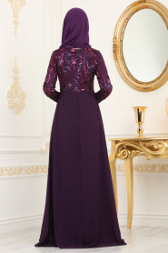 Violet - Tesettürlü Abiye Elbise - Robes de Soirée 82310MOR - Thumbnail