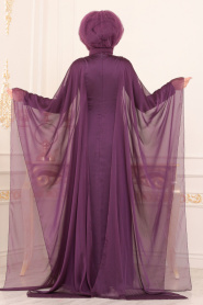 Violet- Tesettürlü Abiye Elbise - Robes de Soirée Hijab 190701MOR - Thumbnail