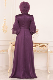 Violet- Tesettürlü Abiye Elbise - Robes de Soirée Hijab 191201MOR - Thumbnail