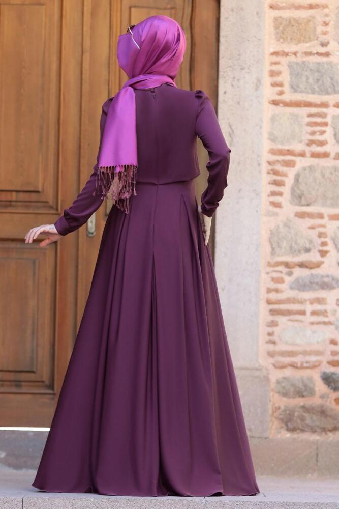 Violet - Tesettürlü Abiye Elbise - Robes de Soirée Hijab 6753MOR - 3