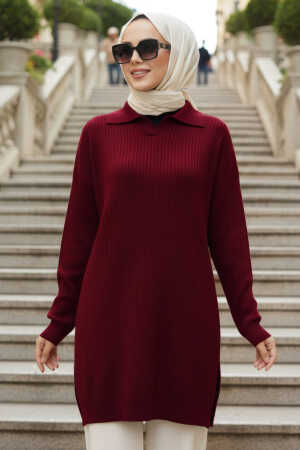 Vişne Tesettür Triko Kazak 10921VSN - N.S NEVA STYLE