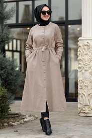 Vison - Neva Style - Manteau Feutre Hijab - 5505V - Thumbnail