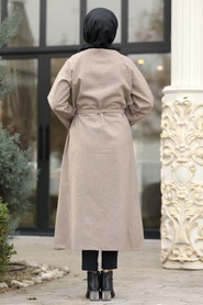 Vison - Neva Style - Manteau Feutre Hijab - 5505V - Thumbnail